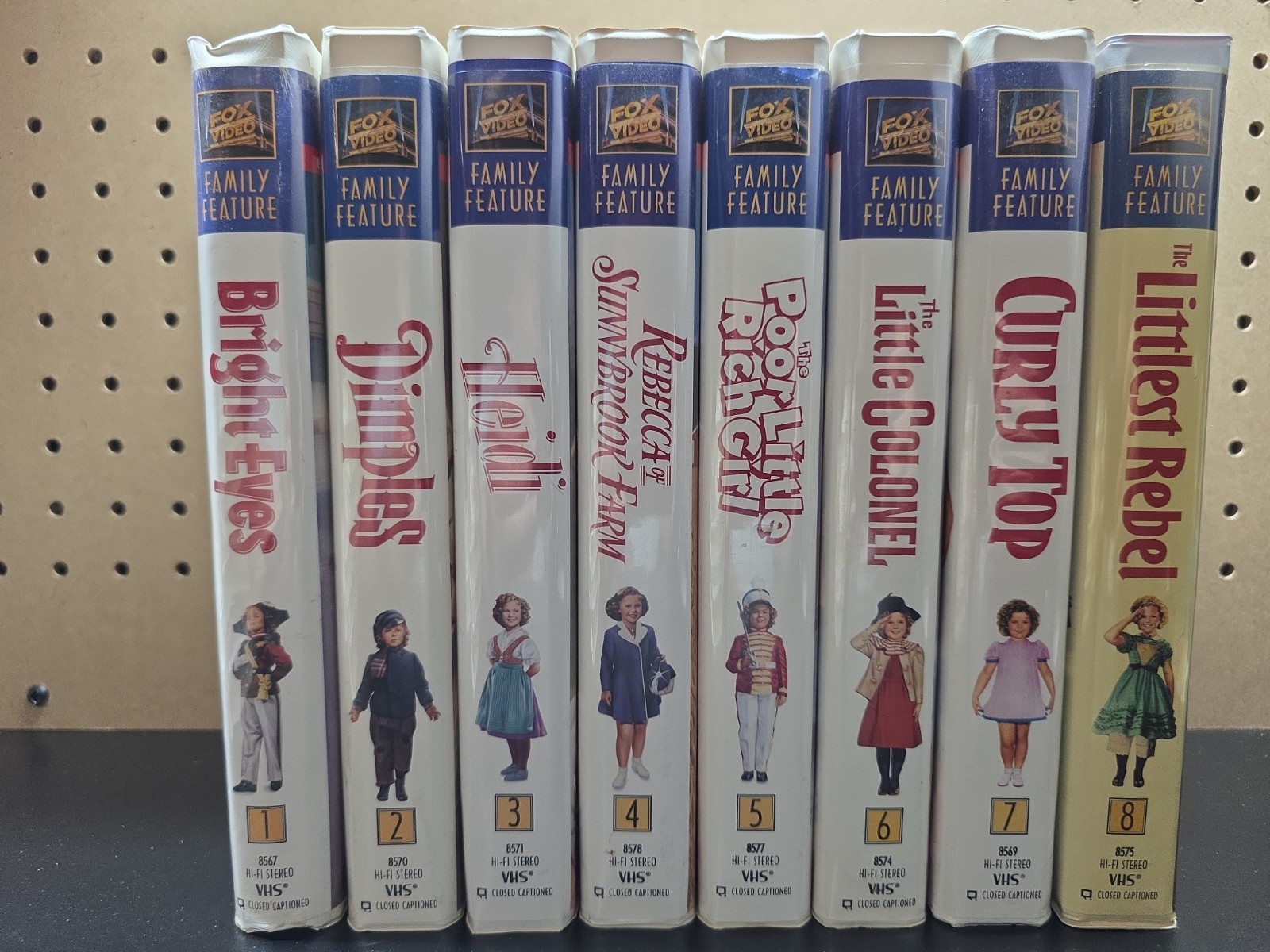 Shirley Temple VHS Lot of 10 Fox Family Feature Collection Vol 1-8 + 2 Extras