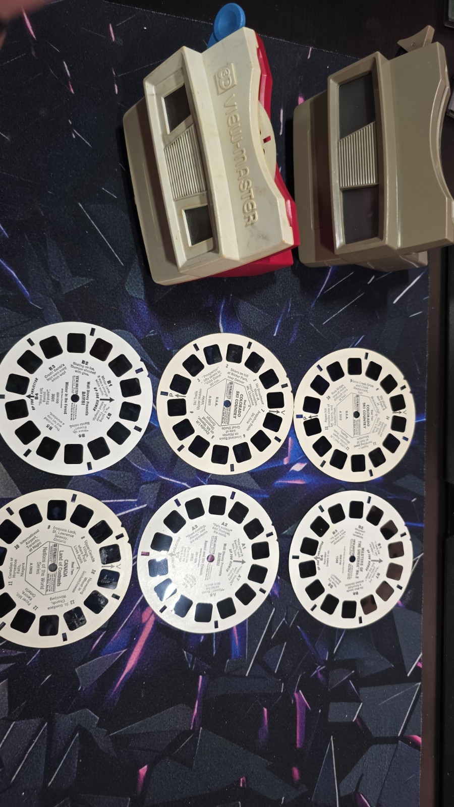 Vintage View-Master lot with 2 viewers and 7 reels.