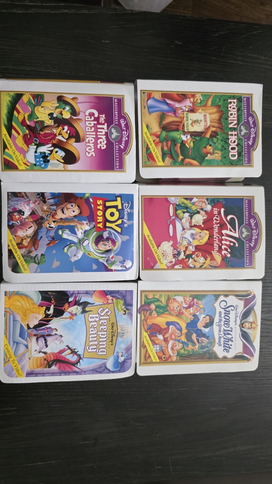 1995 McDonald’s Disney Masterpiece Collection Toy Lot of 6 VHS Clamshell Figures