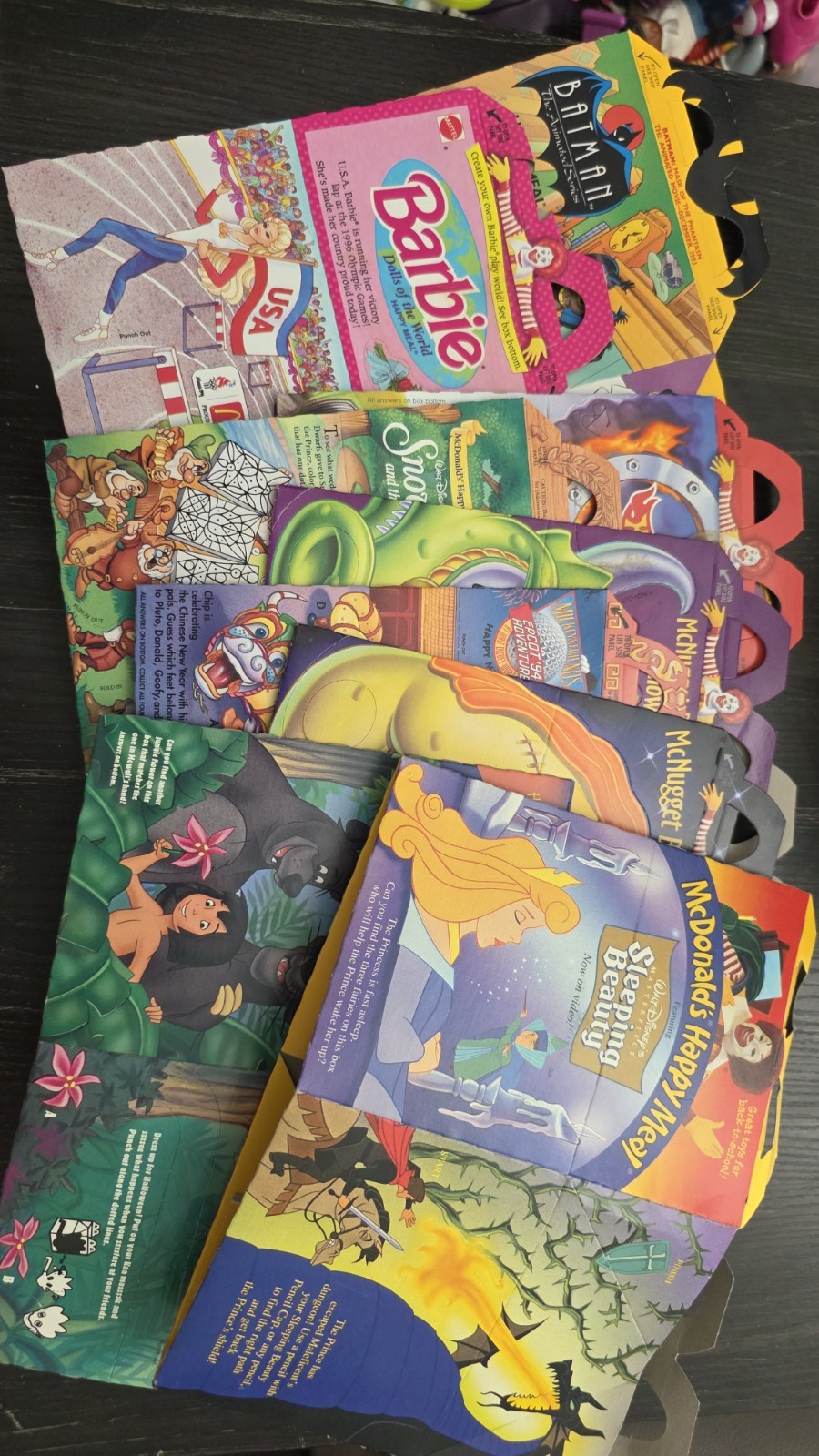 Vintage McDonald’s Happy Meal Box Lot 39 Mixed Disney Barbie Batman Hot...