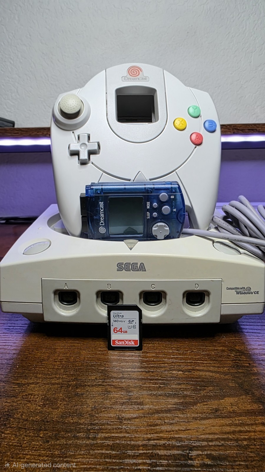 Sega Dreamcast Console GDEMU Homebrew-Ready Bundle w/ USB-C PSU, Noctua Fan, VMU,...