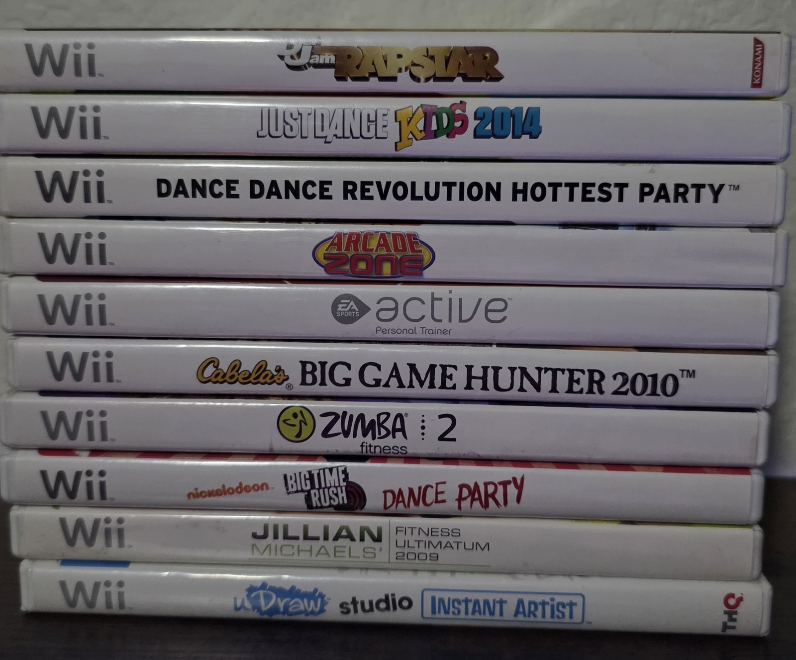 Nintendo Wii Game Lot Tested Working Just Dance Rapstar DDR Zumba Cabela’s...